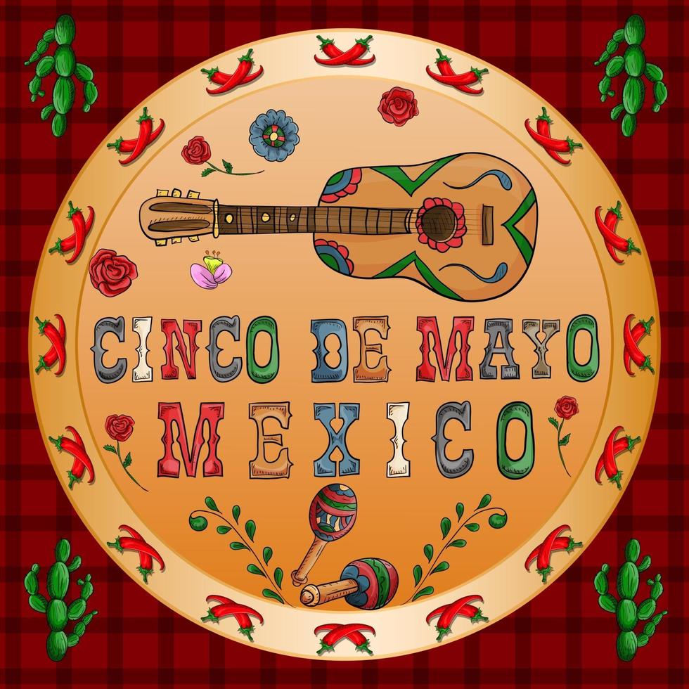 design illustrazione sul tema messicano della celebrazione del cinco de mayo vettore