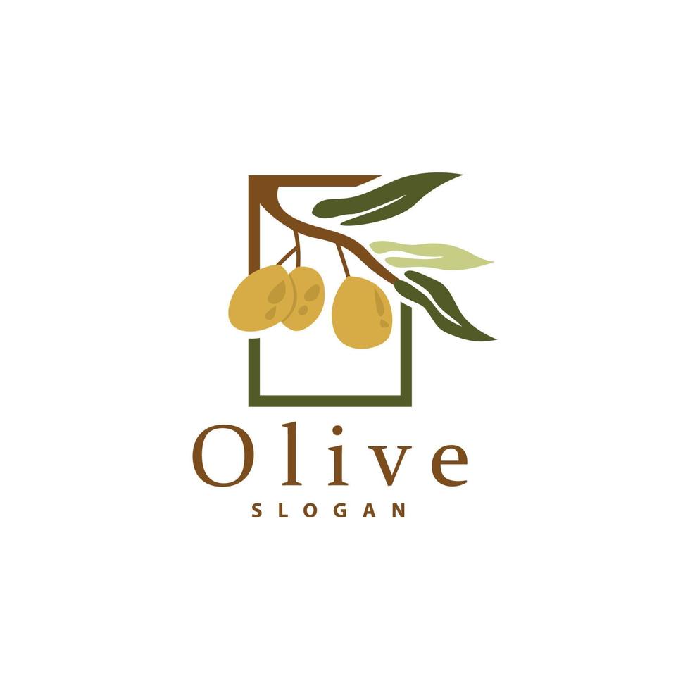 oliva olio logo, oliva foglia pianta erbaceo giardino vettore, semplice elegante lussuoso icona design modello illustrazione vettore