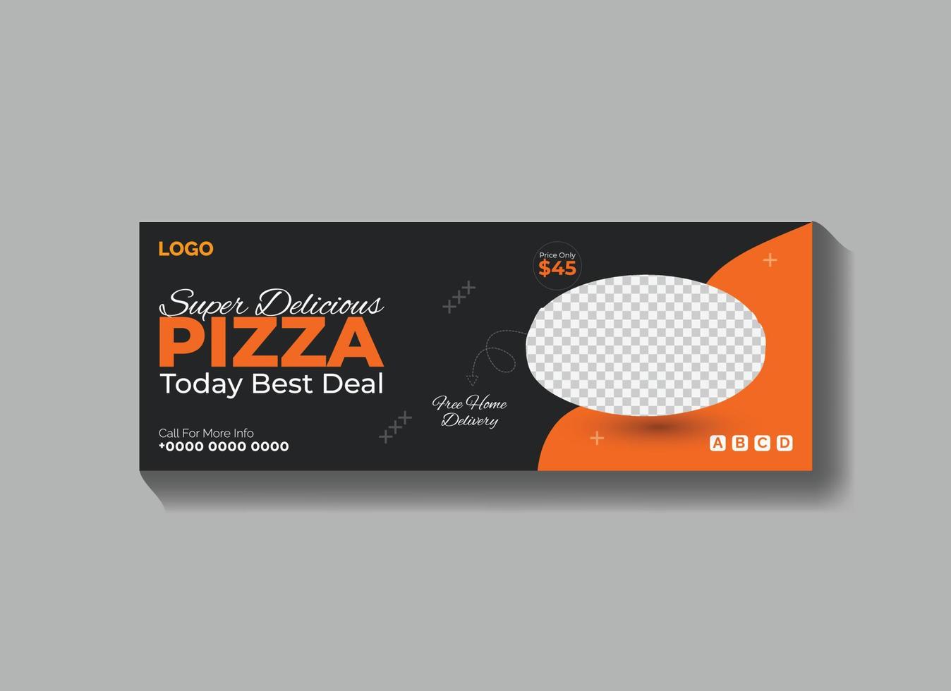 super delizioso e cibo Pizza sociale media copertina bandiera modello vettore