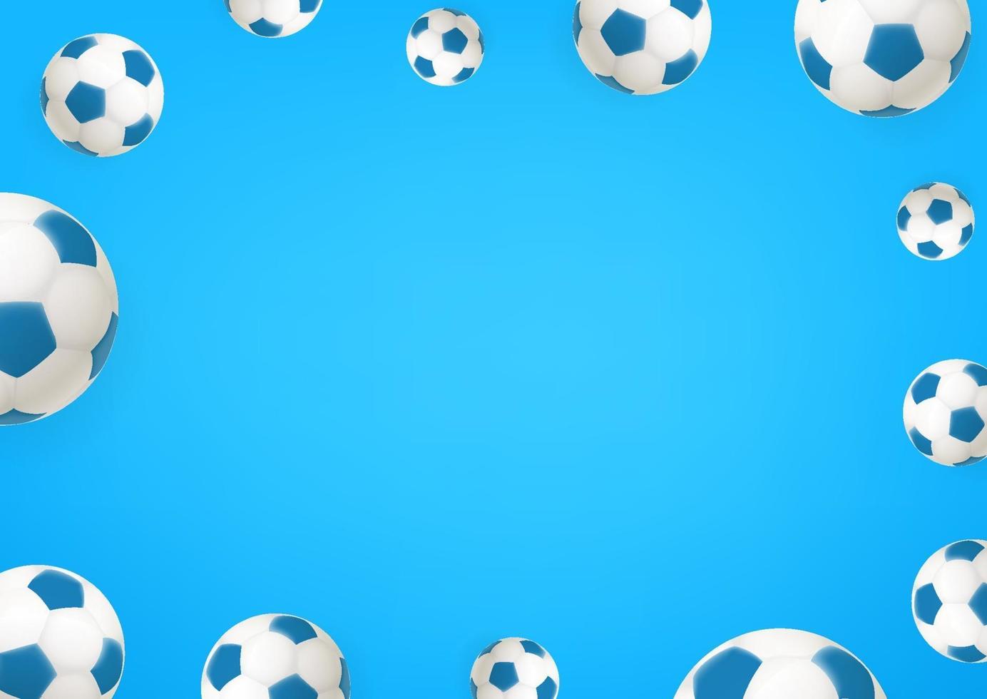 palloni da calcio. sfondo vettoriale messaggio di social media. copia spazio per un testo