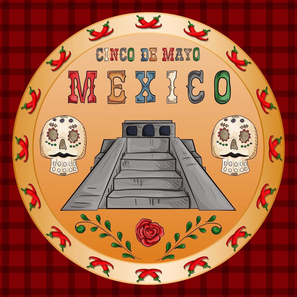 design illustrazione sul tema messicano della celebrazione del cinco de mayo vettore