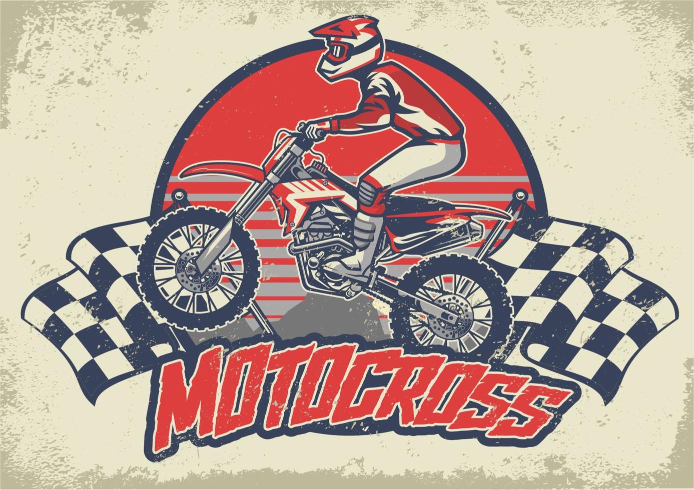 design vintage da motocross vettore