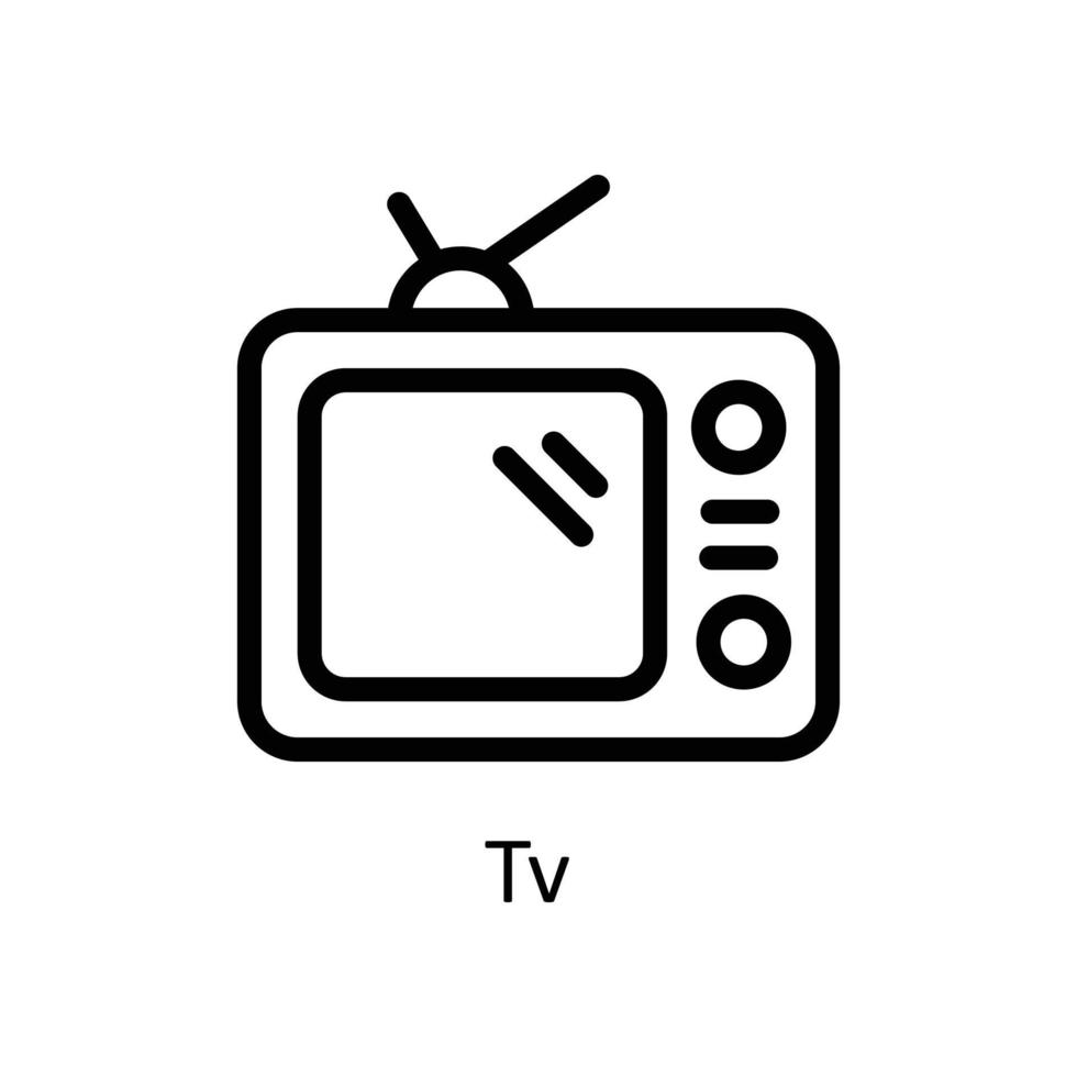 tv vettore schema icone. semplice azione illustrazione azione