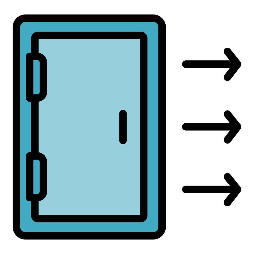 Aperto evacuazione porta icona vettore piatto