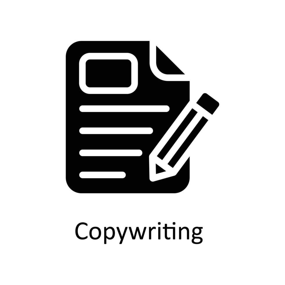 copywriting vettore solido icone. semplice azione illustrazione azione