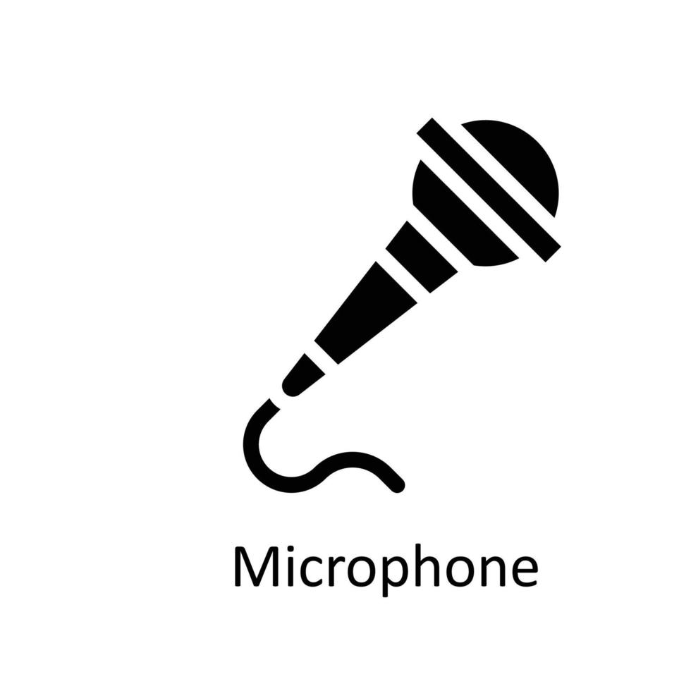 microfono vettore solido icone. semplice azione illustrazione azione