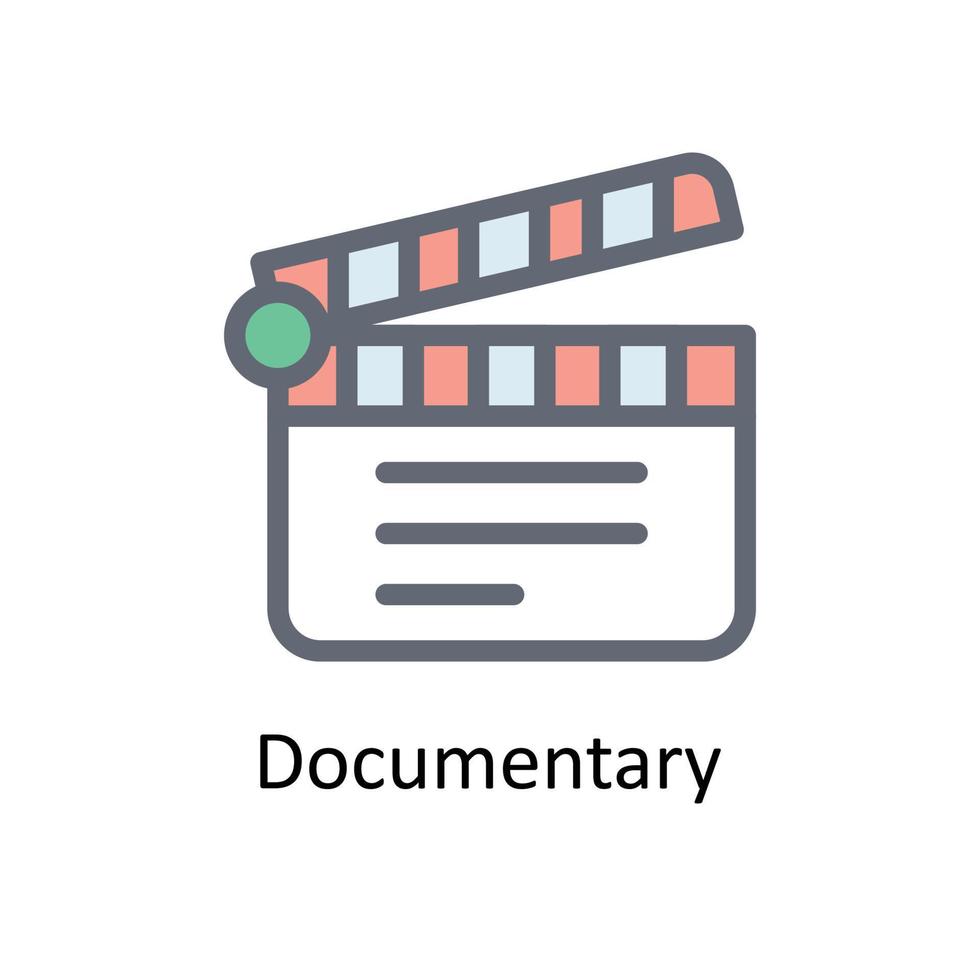 documentario vettore riempire schema icone. semplice azione illustrazione azione