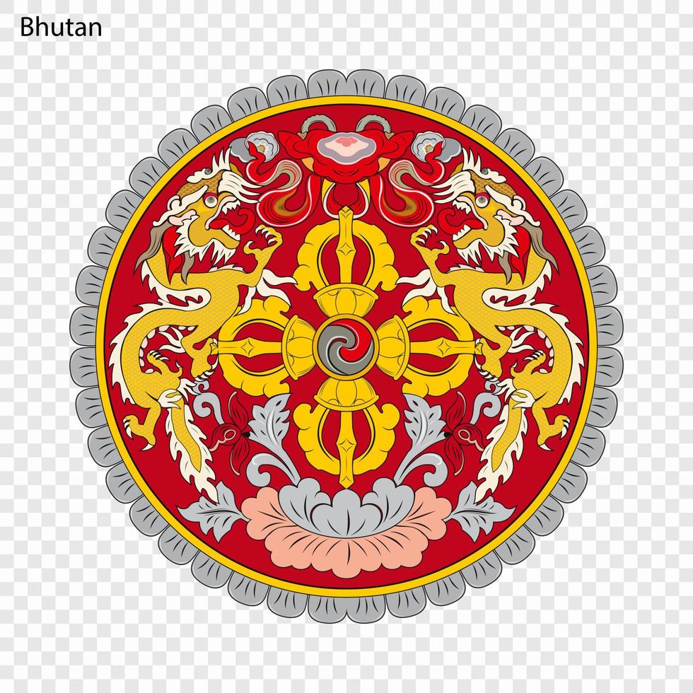 nazionale emblema o simbolo bhutan vettore