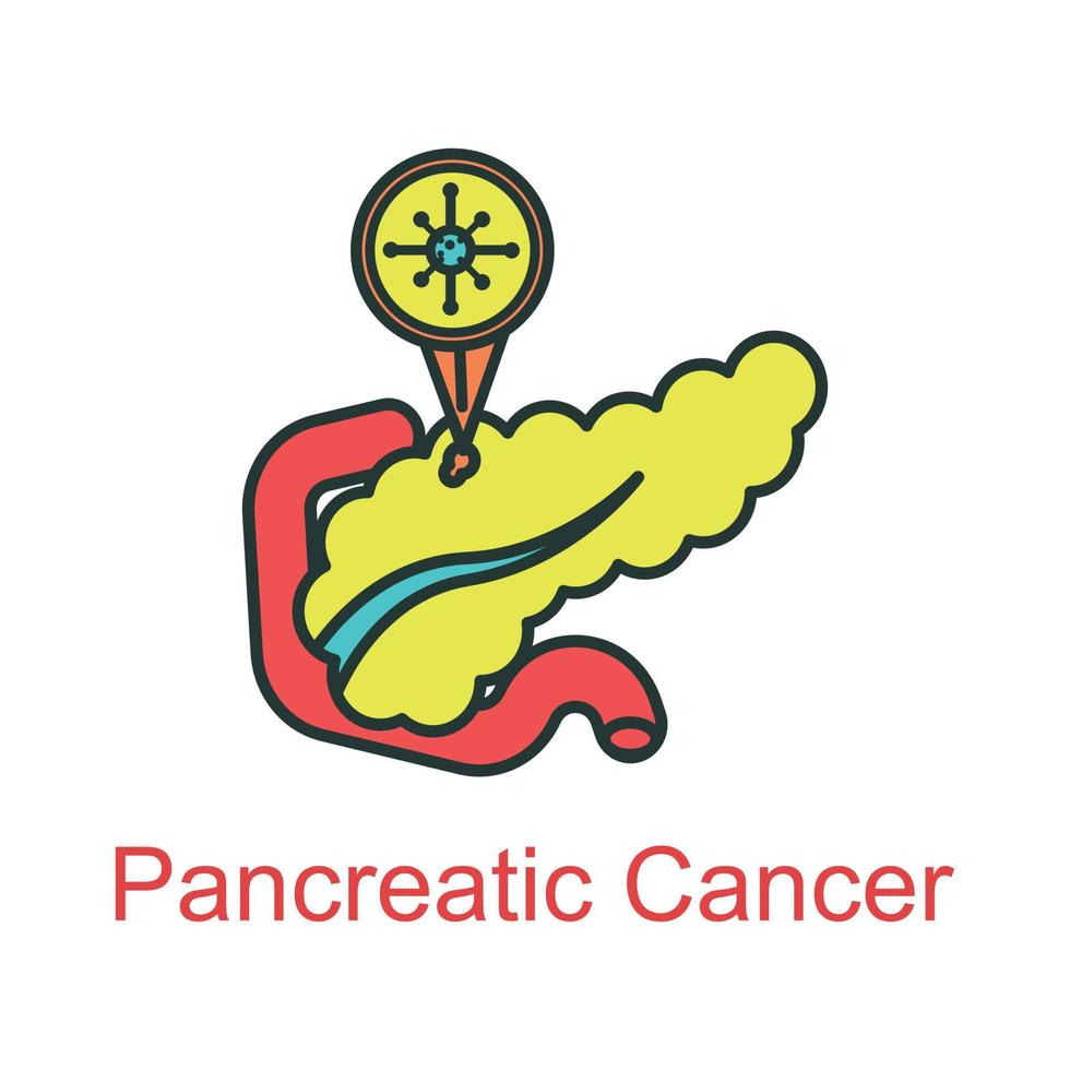 pancreatico cancro icona piatto colore vettore