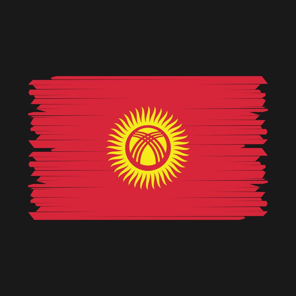 Kyrgyzstan bandiera spazzola vettore