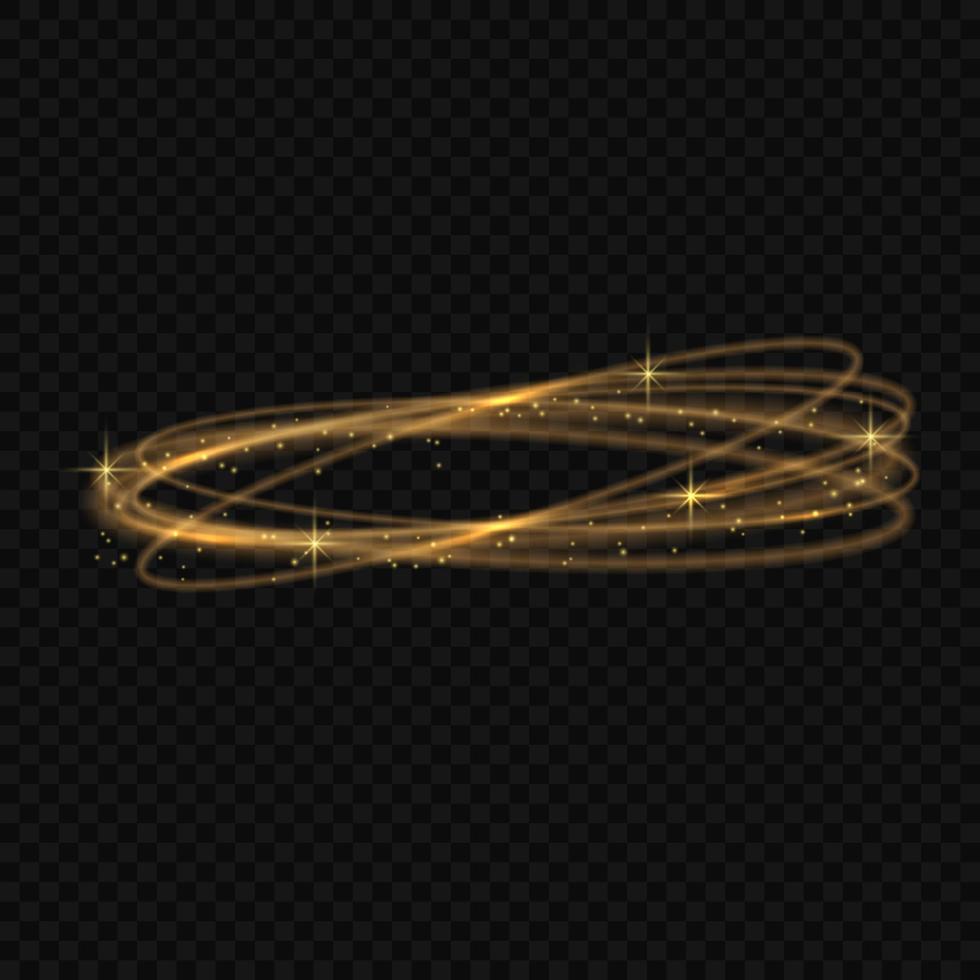 effetto di tracciamento della luce dorata del cerchio di vettore