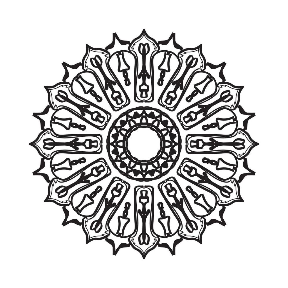 mandala di ornamento indiano disegnato a mano su stile di sfondo. vettore