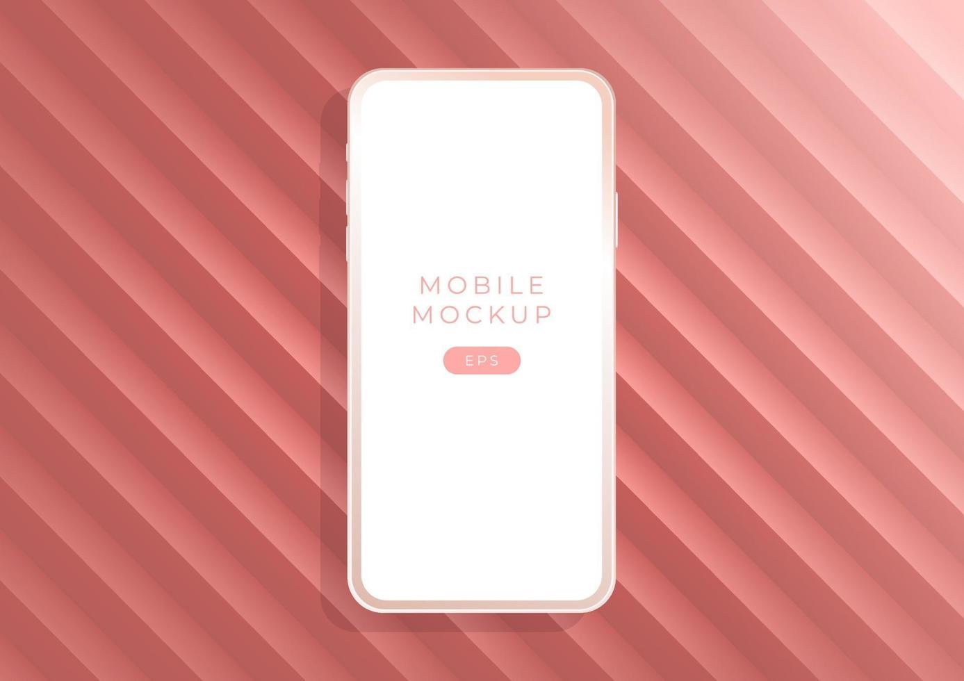 smartphone mockup di argilla di lusso minimalista rosa dorata per presentazione, visualizzazione di applicazioni. vettore