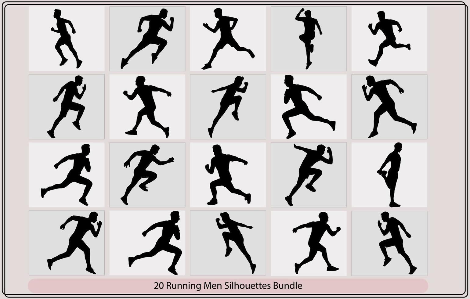 impostato in esecuzione uomini sagome, corsa.corsa uomini, geometrici in esecuzione uomo, uomo in esecuzione sprint silhouette piatto vettore