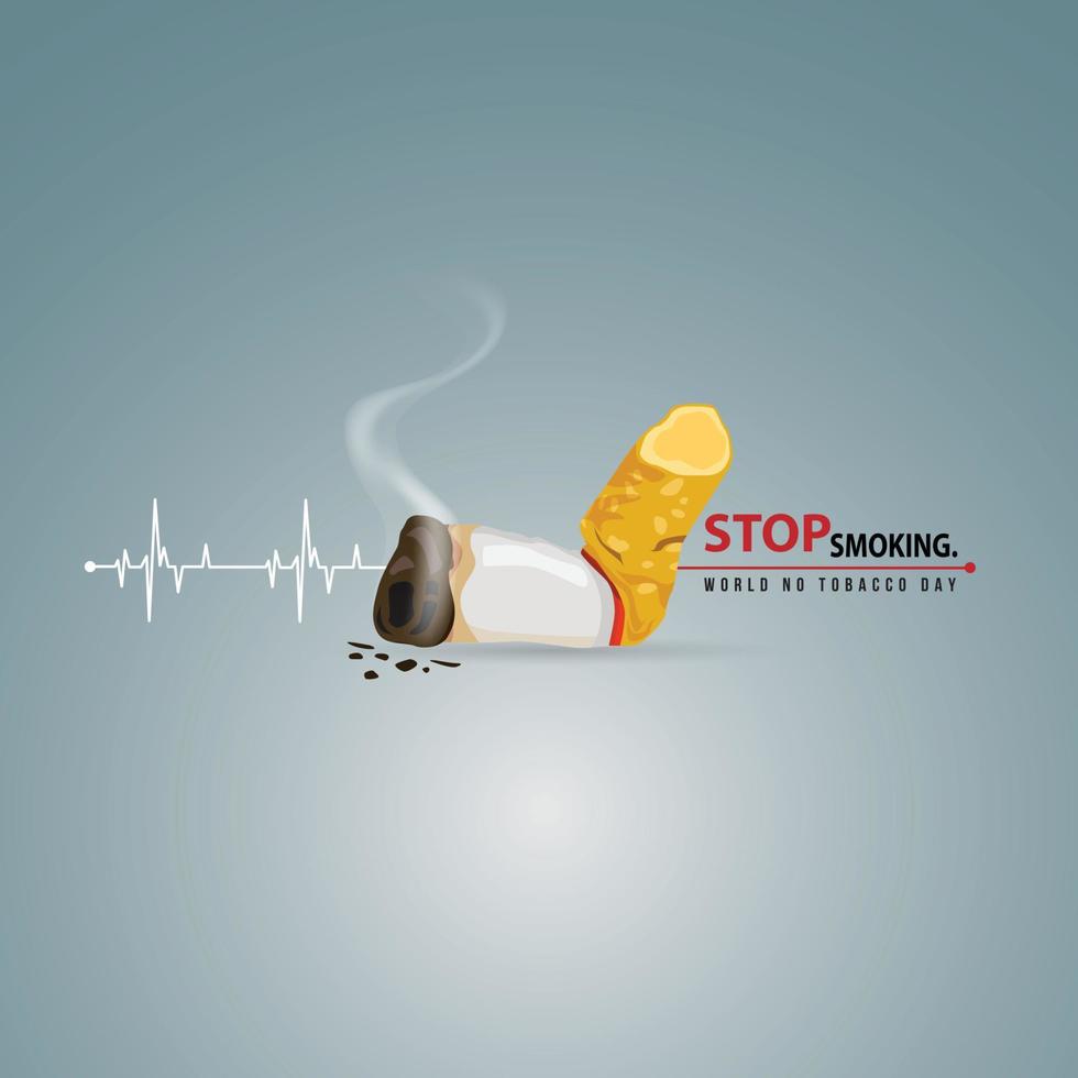 fermare fumare. Maggio 31st mondo no tabacco giorno. no fumo giorno consapevolezza. veleno di sigaretta. vettore. illustrazione vettore