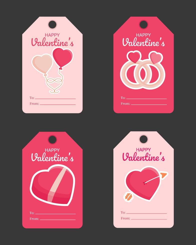 San Valentino etichetta collezione illustrazione design vettore