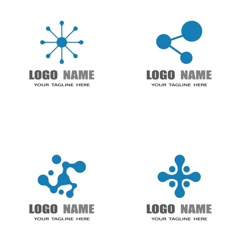 molecola simbolo logo modello illustrazione vettoriale design
