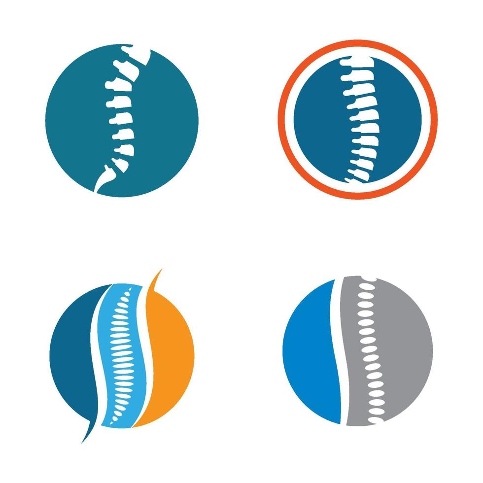 set di immagini del logo della colonna vertebrale vettore