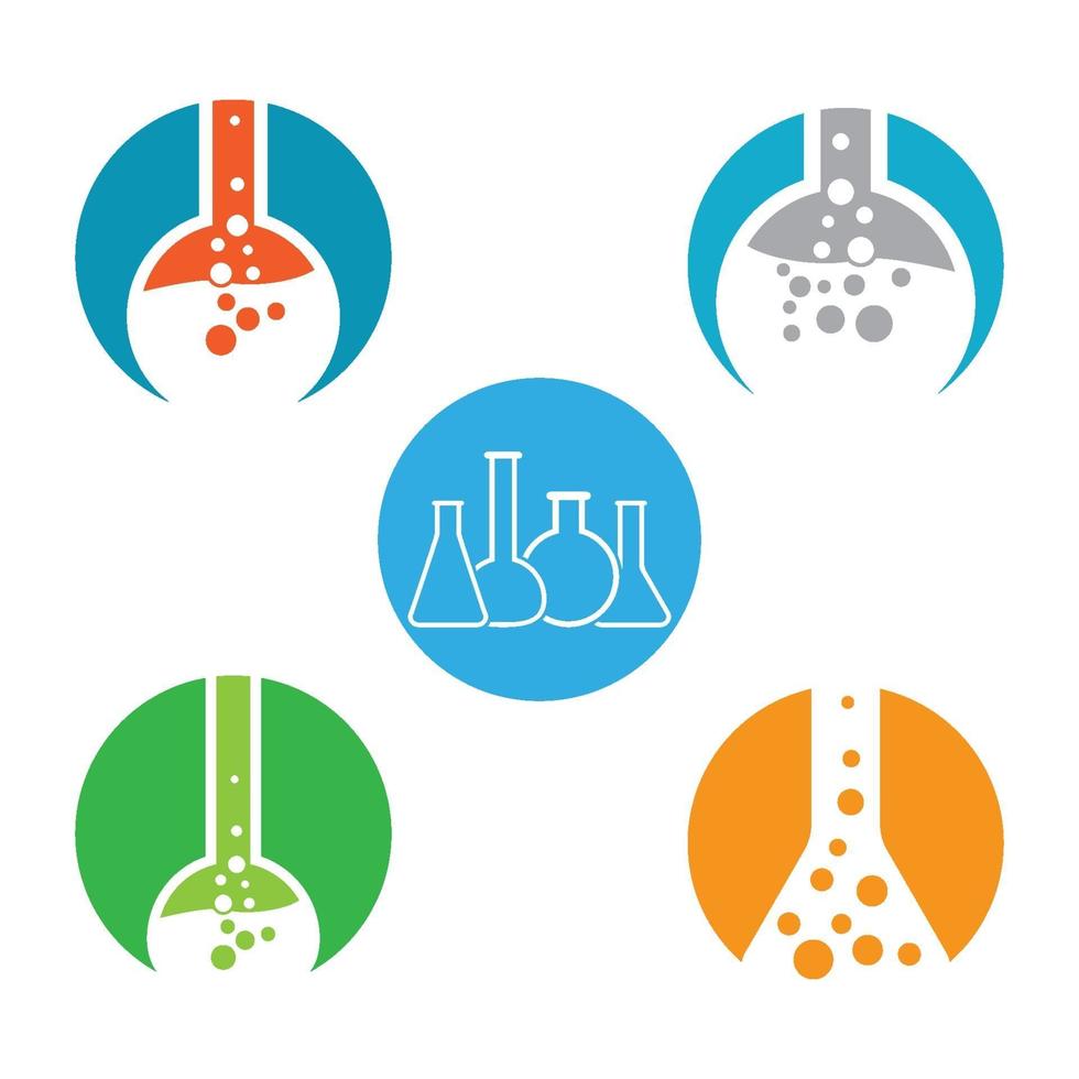 insieme dell'illustrazione di immagini del logo del laboratorio vettore