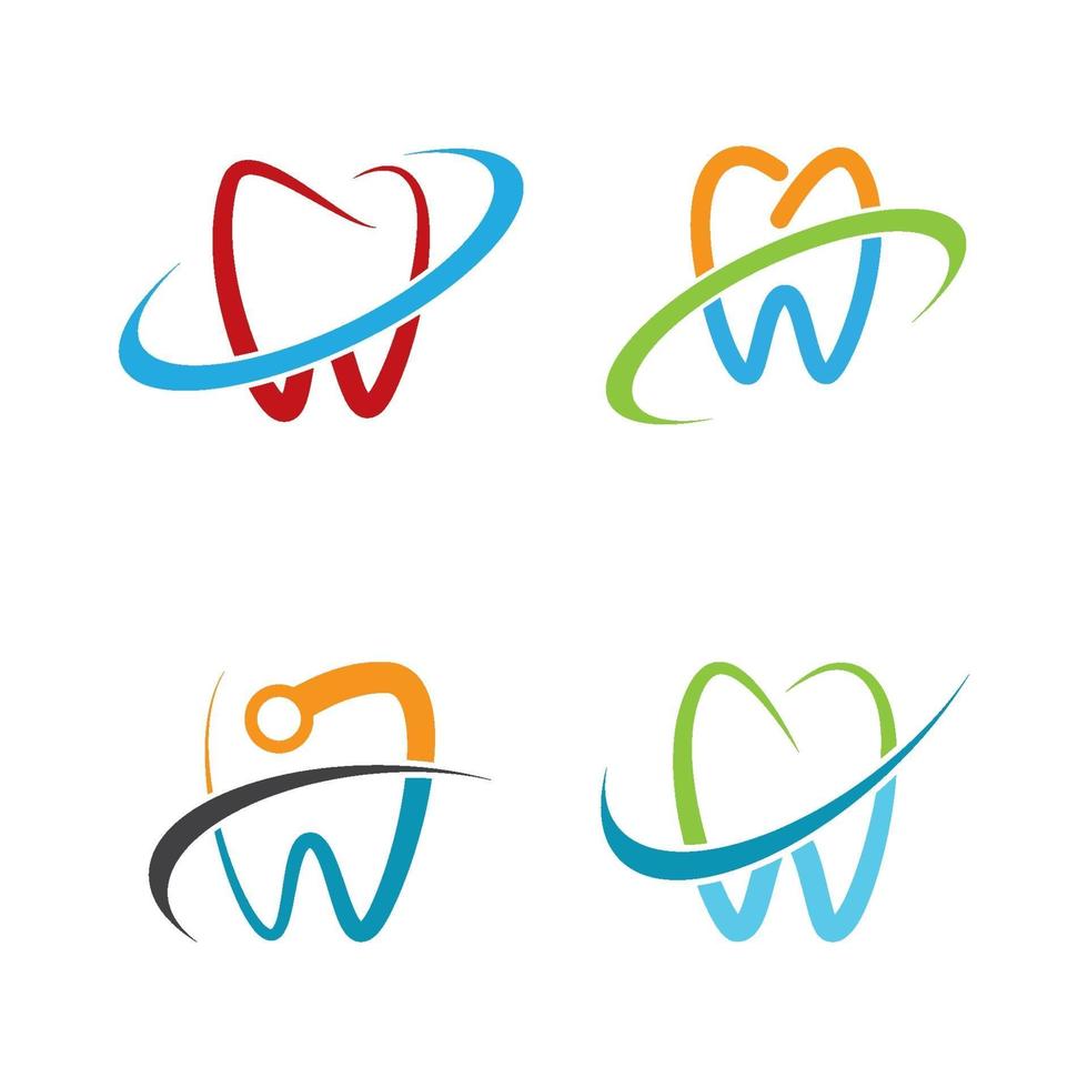 set di immagini del logo di cure odontoiatriche vettore