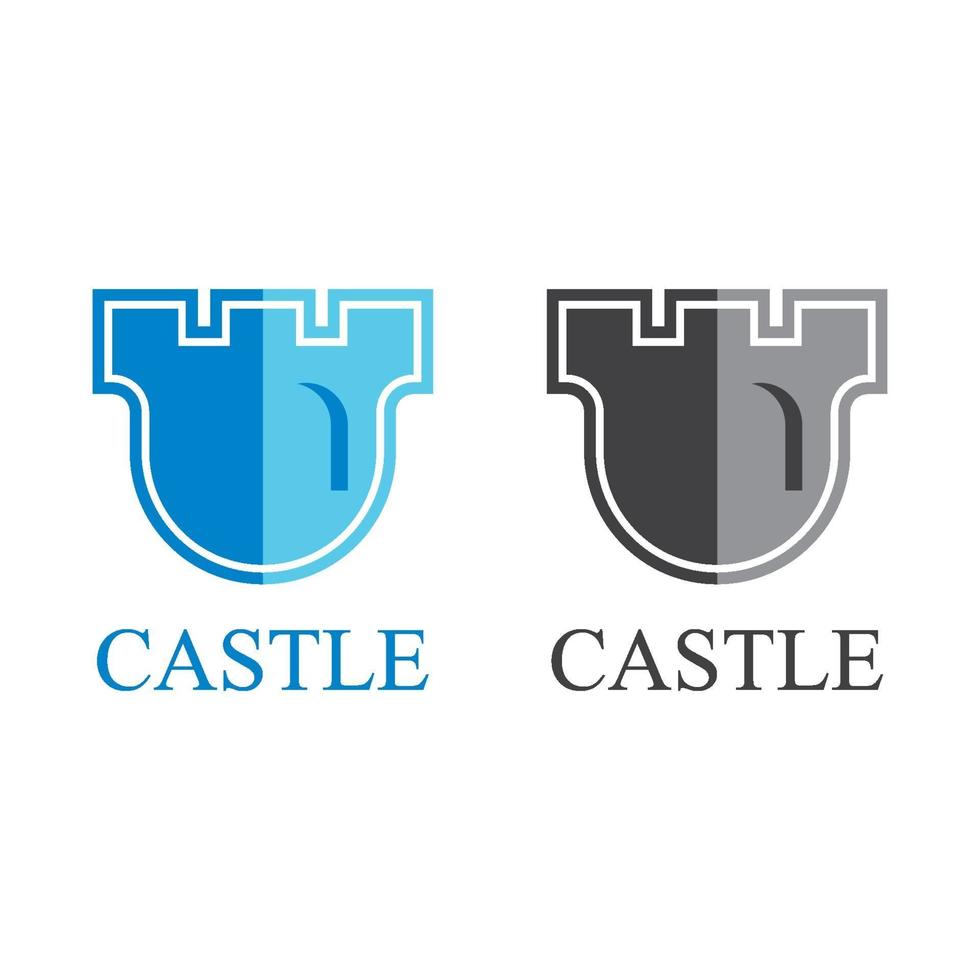 set di immagini del logo del castello vettore