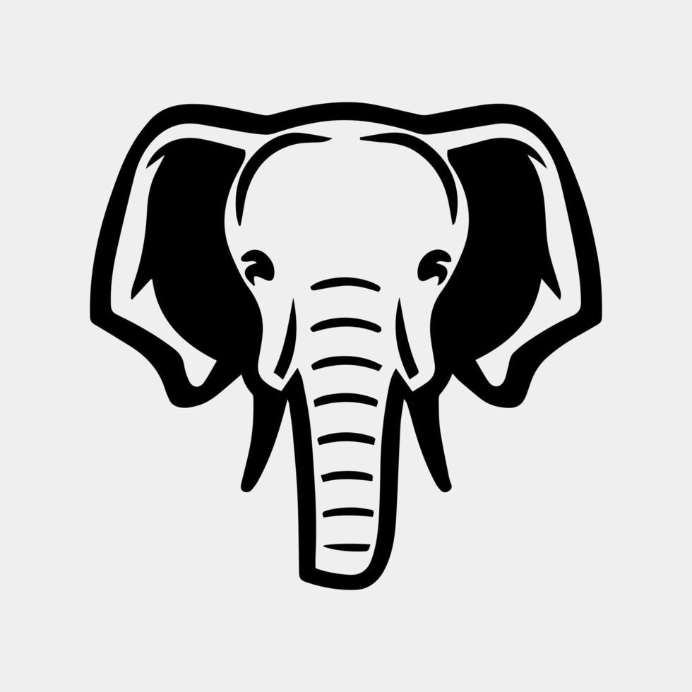 nero e bianca vettore grafico illustrazione di un' elefante testa