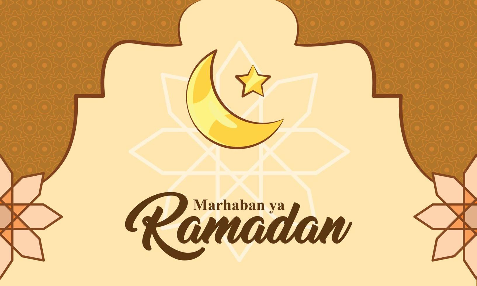 mano disegnato Ramadan saluto sfondo bandiera vettore