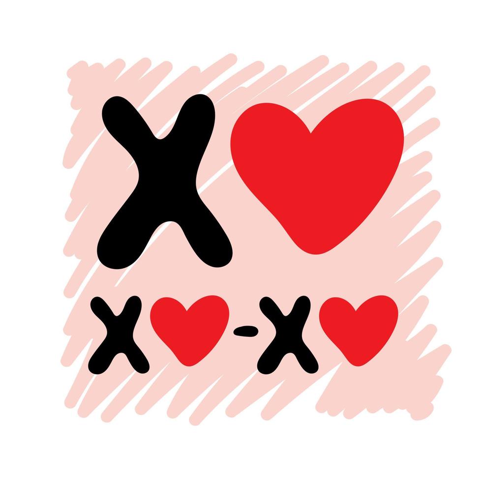 xo-xo-xo. manoscritto romantico citazione vettore