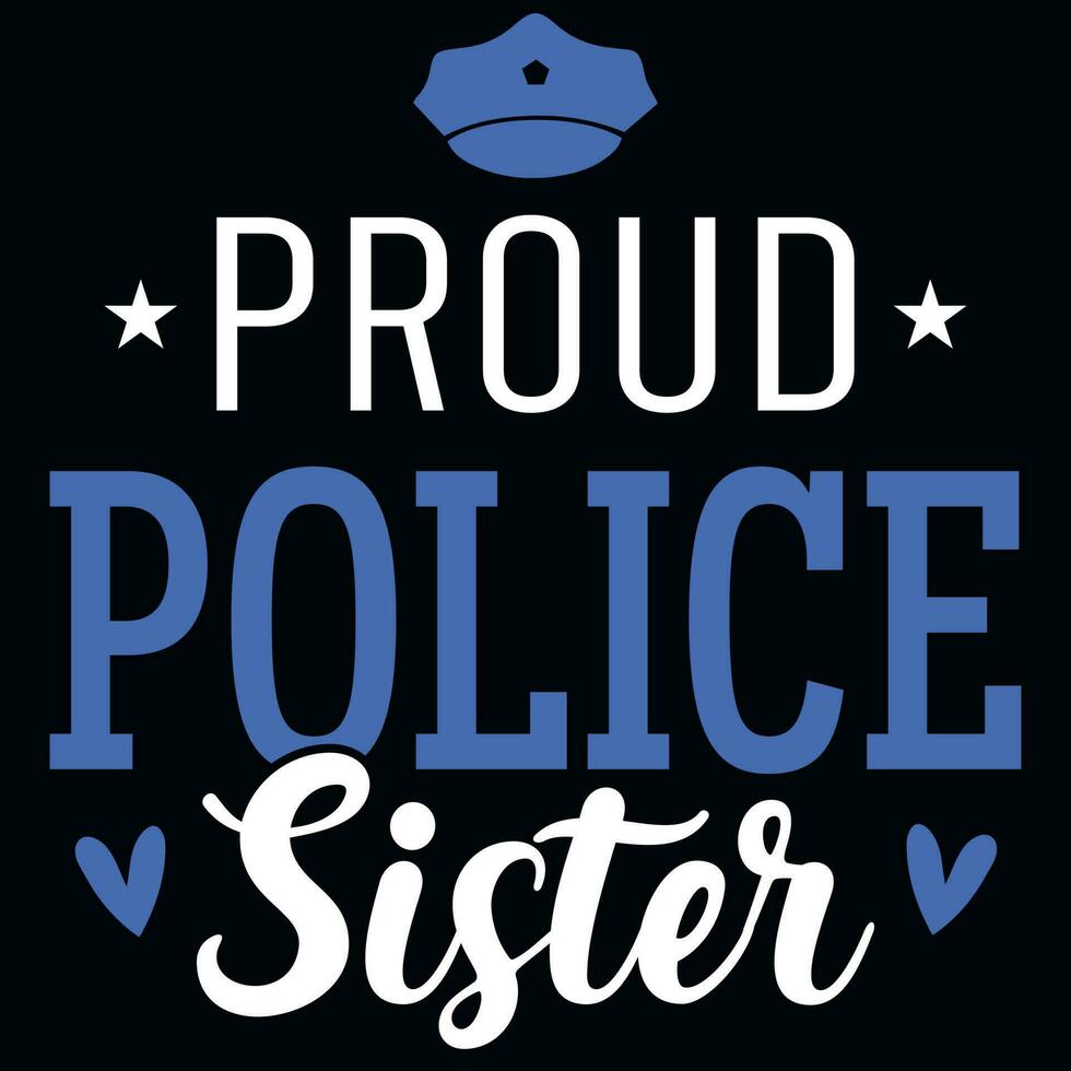 orgoglioso polizia sorelle maglietta design vettore