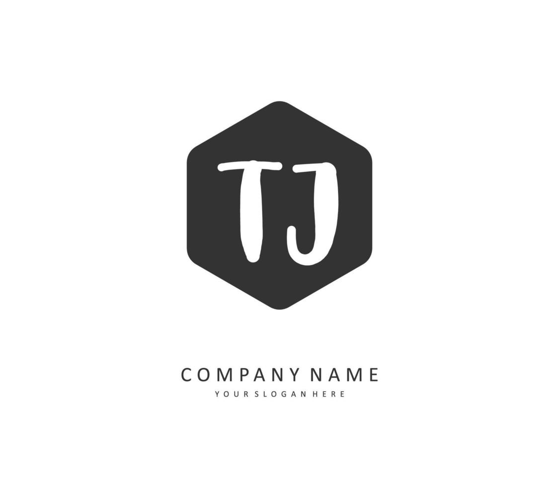 tj iniziale lettera grafia e firma logo. un' concetto grafia iniziale logo con modello elemento. vettore
