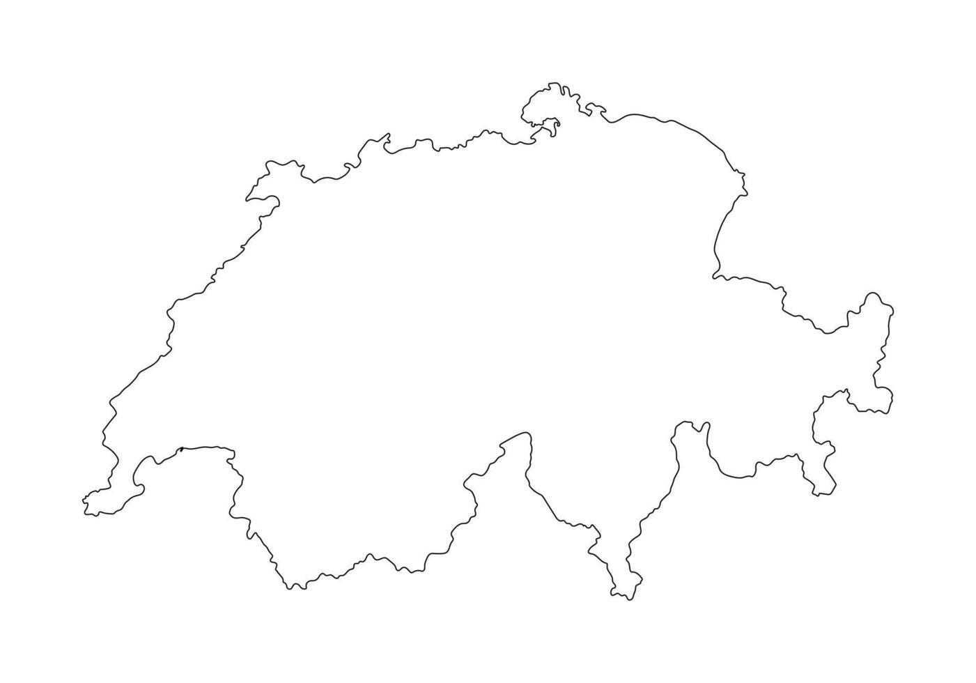 Svizzera carta geografica con bianca sfondo. vettore