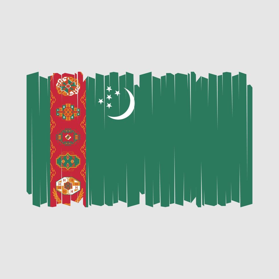 turkmenistan bandiera spazzola vettore