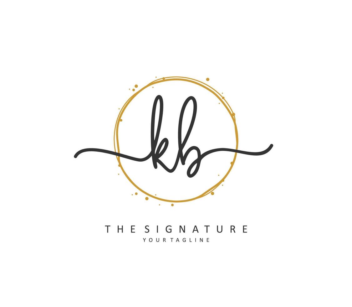 K B kb iniziale lettera grafia e firma logo. un' concetto grafia iniziale logo con modello elemento. vettore
