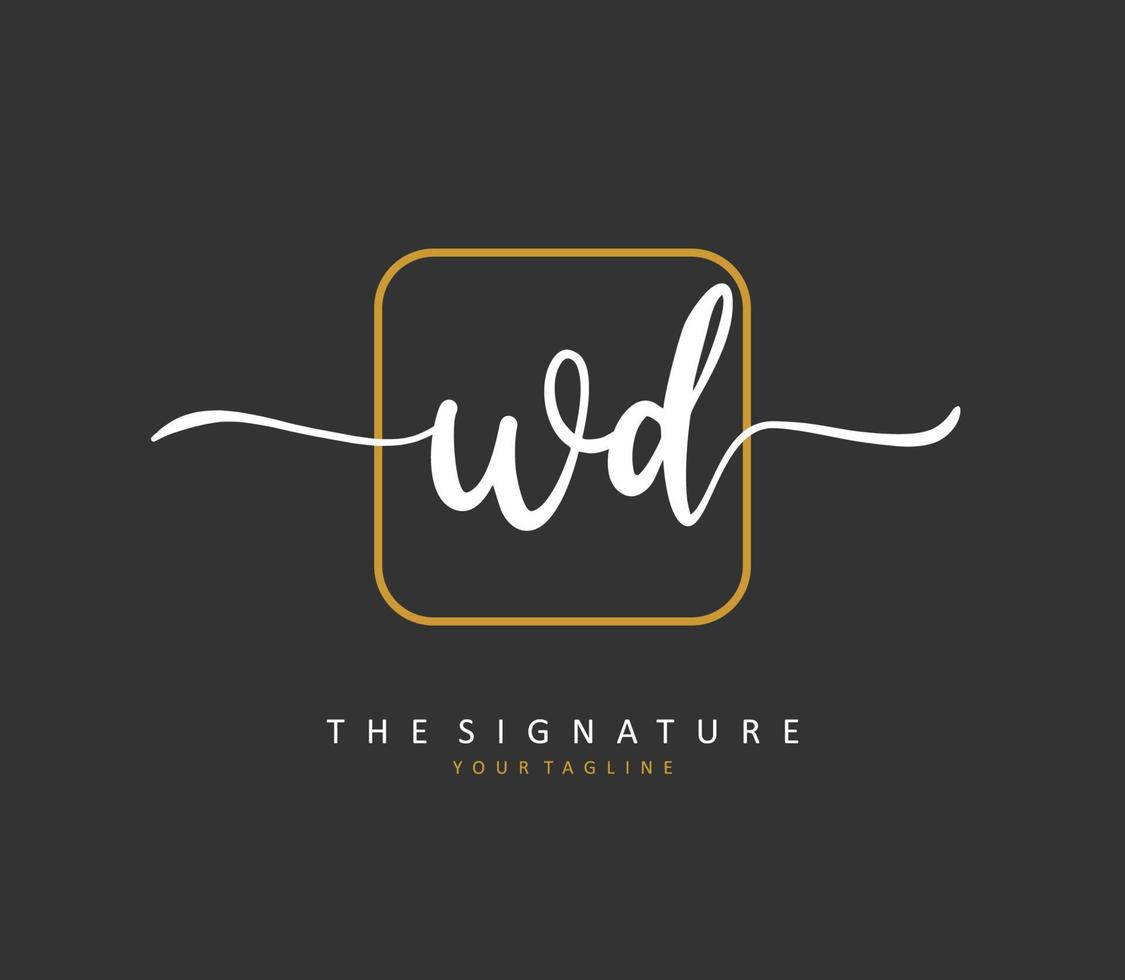 wd iniziale lettera grafia e firma logo. un' concetto grafia iniziale logo con modello elemento. vettore