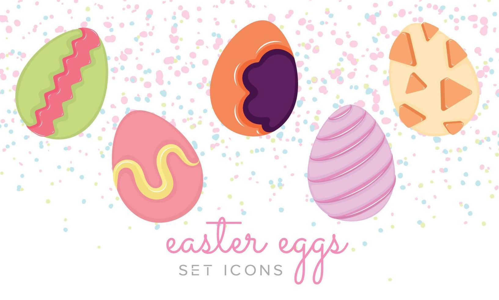 tradizionale colorato Pasqua uova icone impostato vettore