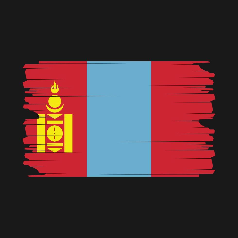 illustrazione della bandiera della Mongolia vettore