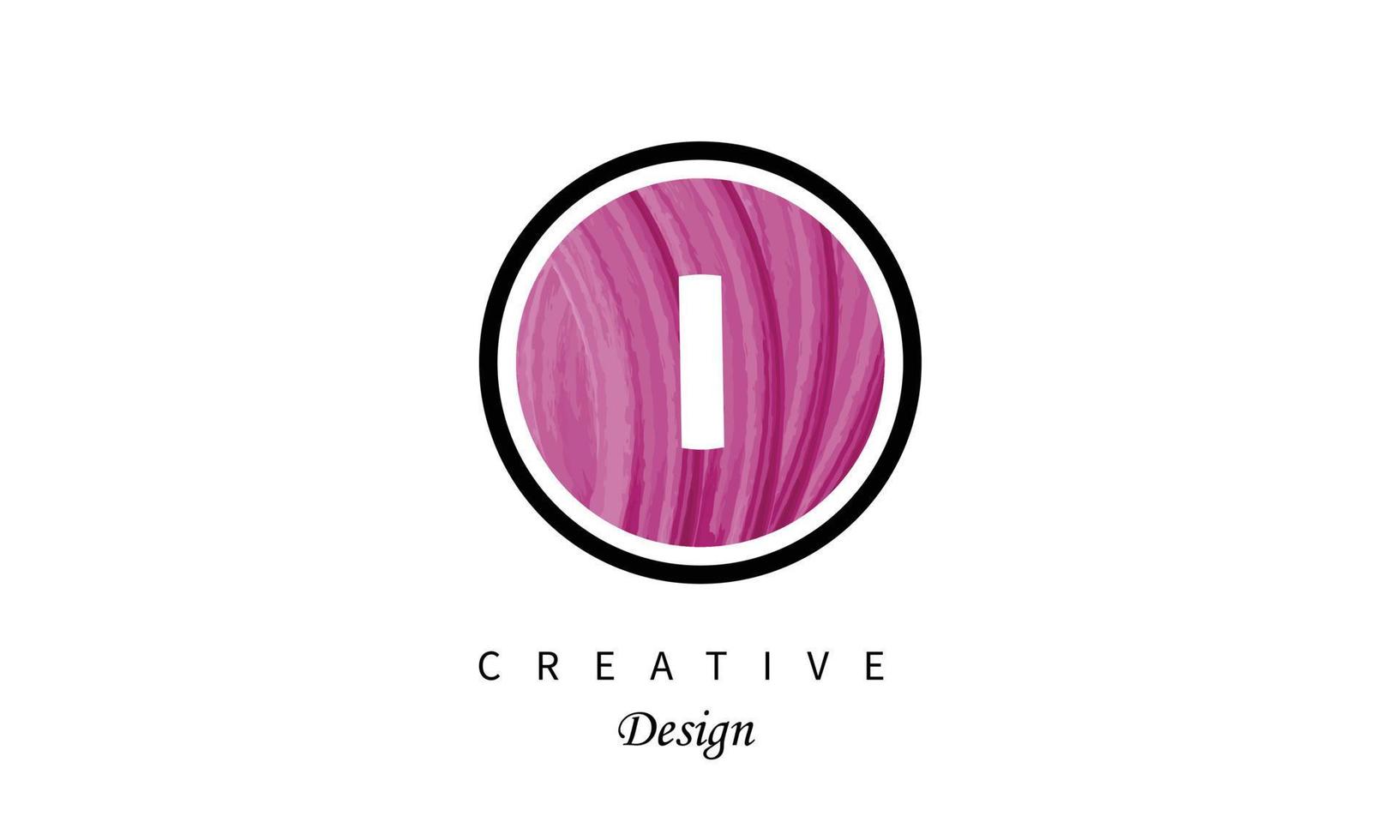 io lettera logo design icona con elegante rosa acqua colore spazzola. creativo di moda vettore logo design. eps