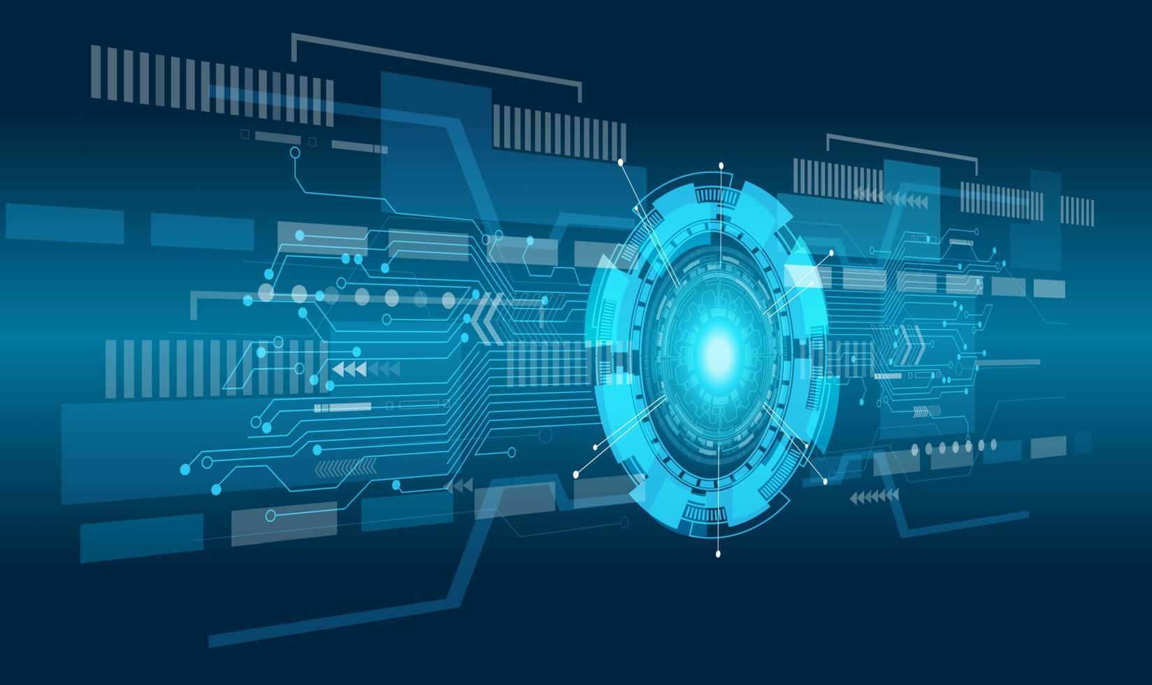 astratto blu computer tecnologia sfondo con circuito tavola e cerchio vettore.tecnologico illustrazione vettore