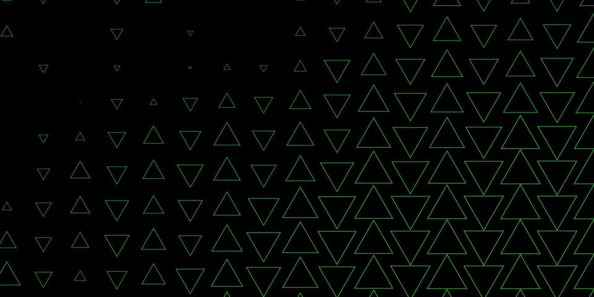 trama vettoriale verde scuro con linee, triangoli.
