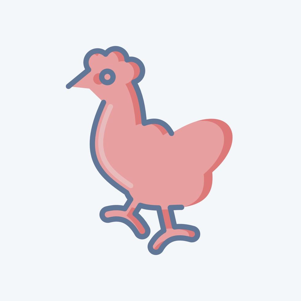 icona pollo. relazionato per domestico animali simbolo. semplice design modificabile. semplice illustrazione vettore