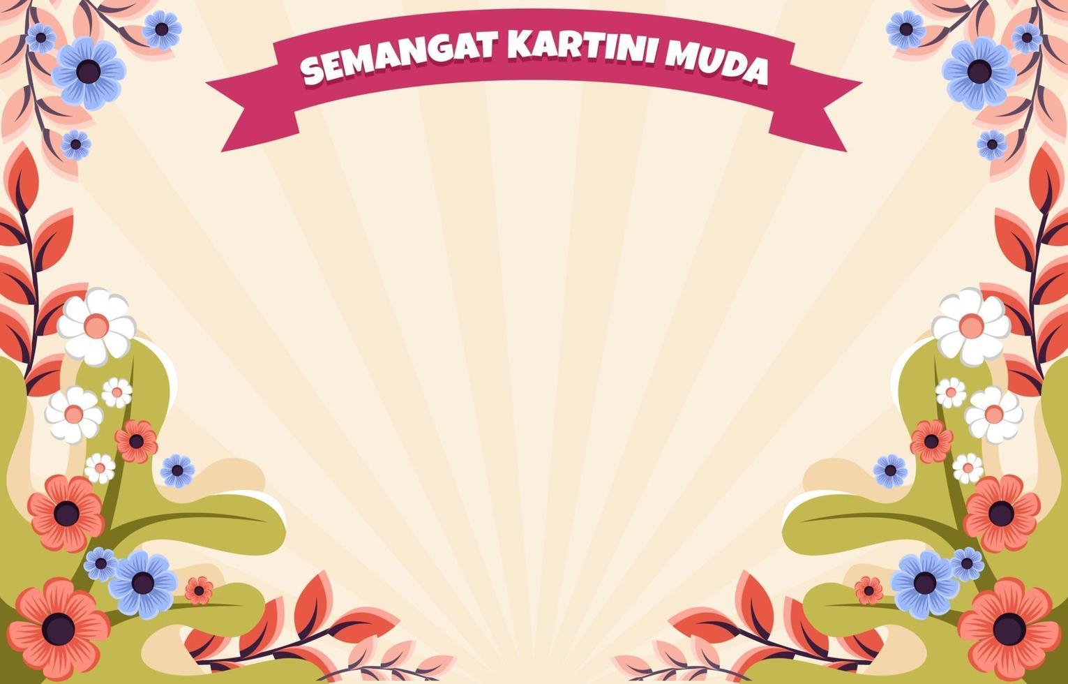 sfondo di selamat hari kartini vettore