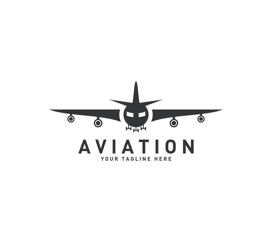 aviazione o aereo logo design su bianca sfondo, vettore illustrazione.