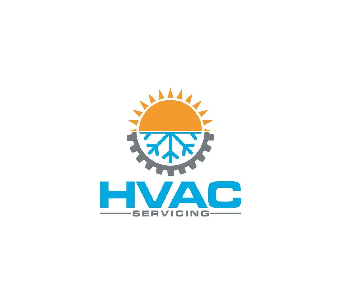 HVAC logo con il riscaldamento, ventilazione e aria condizionata azienda su bianca sfondo, vettore illustrazione.