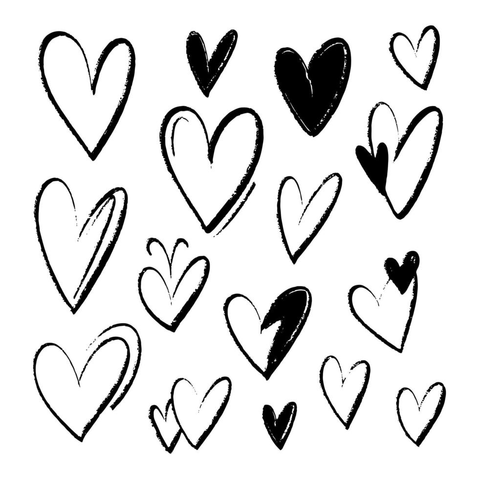 doodle del cuore, amore, illustrazione vettoriale. vettore