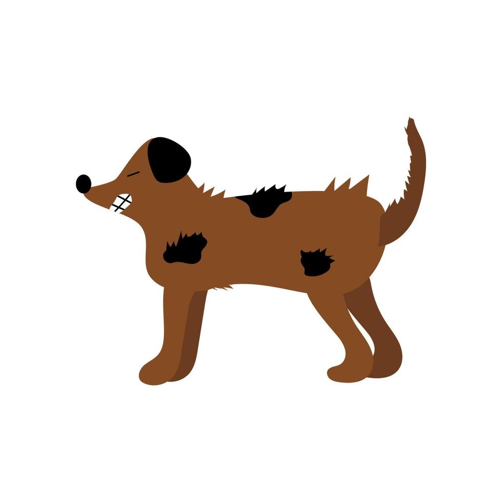 arrabbiato cane. vettore illustrazione di un infastidito cane. Marrone cane.
