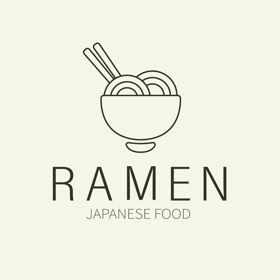 ramen semplice logo design. con illustrazione di un' ciotola di ramen. bene per aziendale relazionato ristoranti vettore