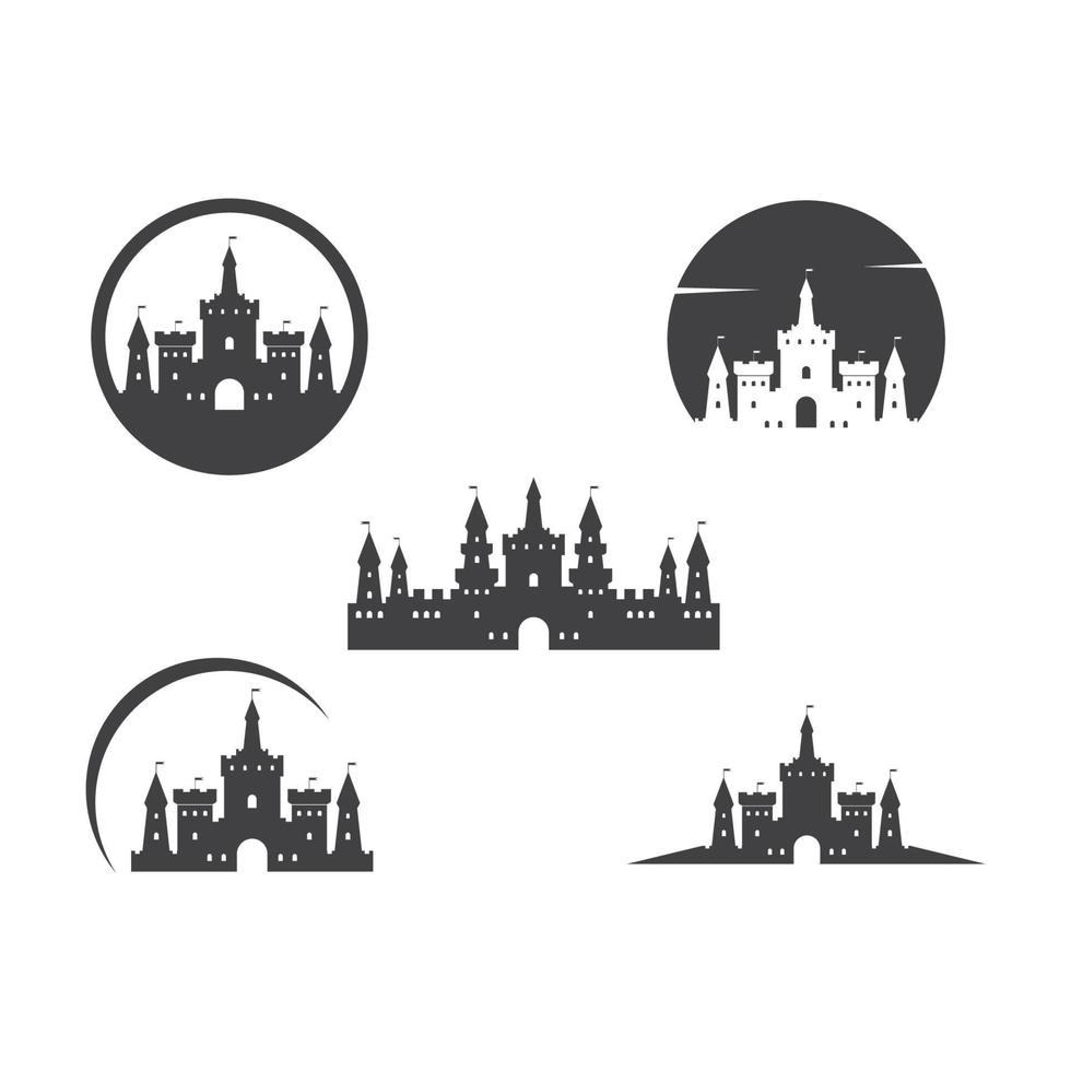 disegno dell'illustrazione di vettore dell'icona del logo del castello