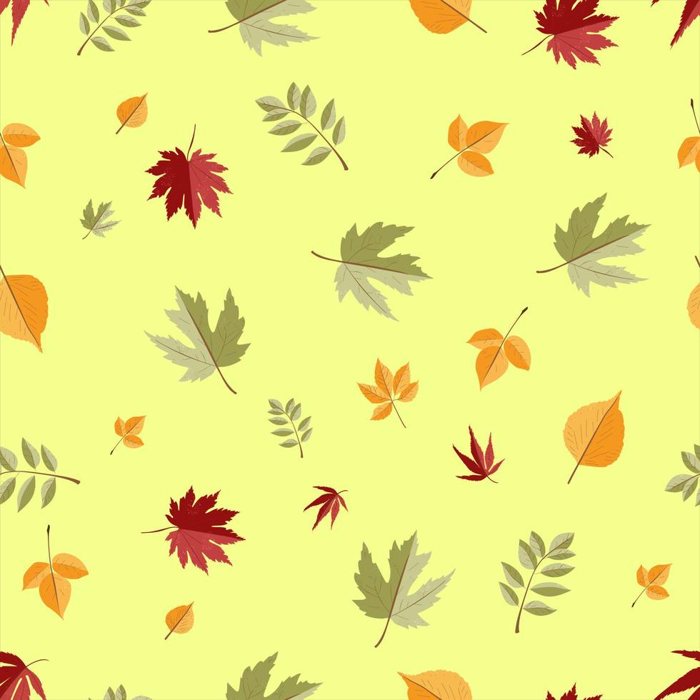 senza soluzione di continuità vettore modello nel autunno stile, albero le foglie su il sfondo.