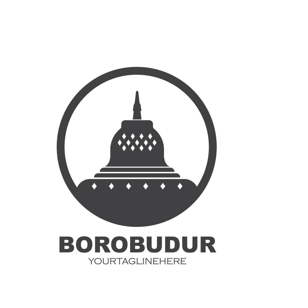 Borobudur è indonesiano tempio uno di il parole miracoli vettore illustrazione