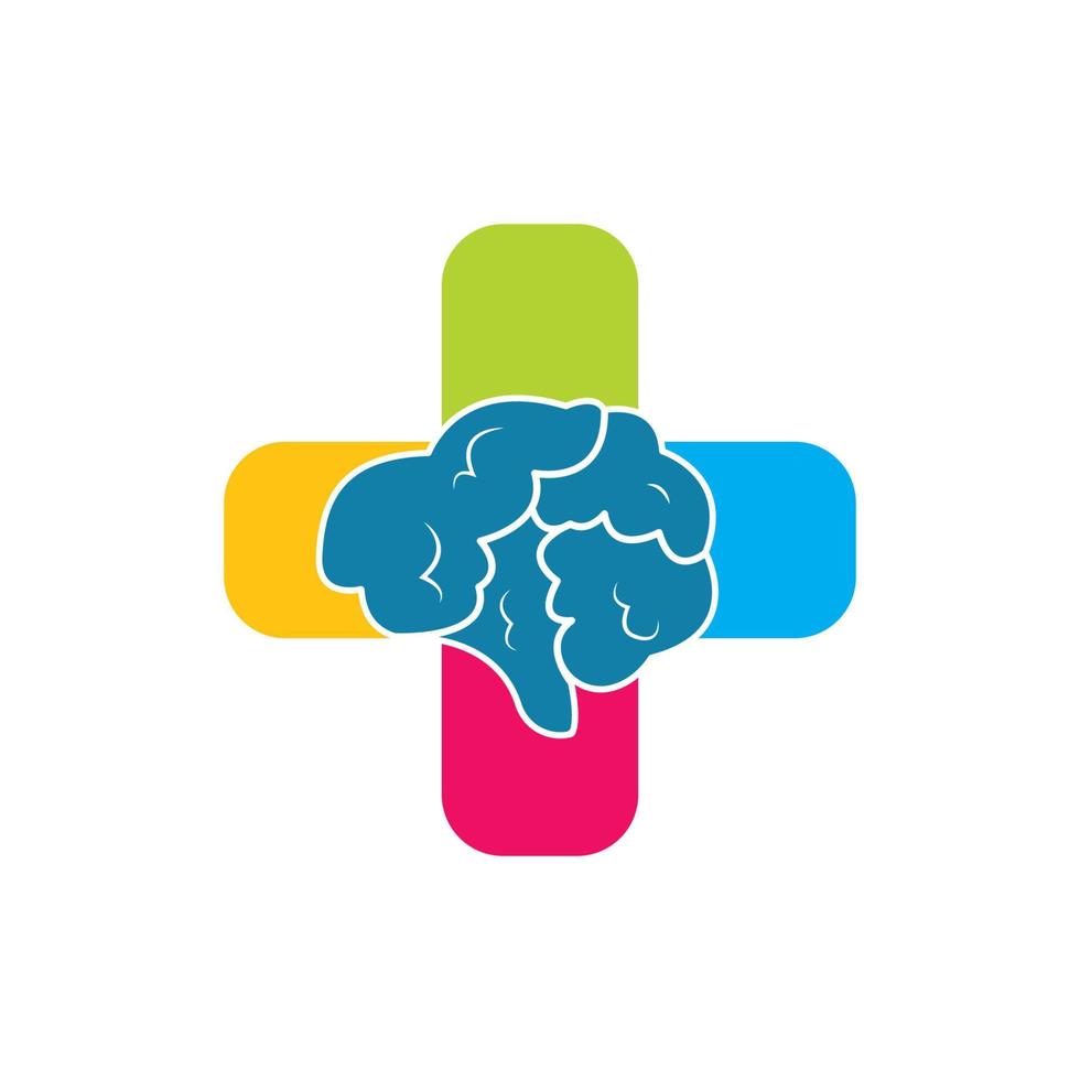 medico cervello icona logo illustrazione vettore design